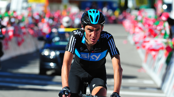 Athlete cyclist taking part in a triathlon race