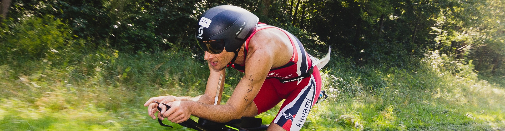 Cyclist taking part in a triathlon race