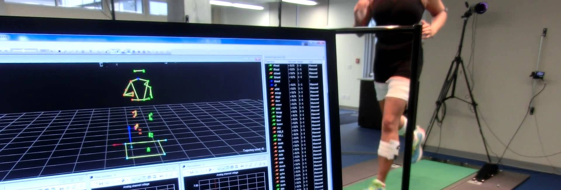 Athlete runner Monitoring running performance using sensory equipment