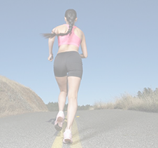 Athlete runner practising on a road