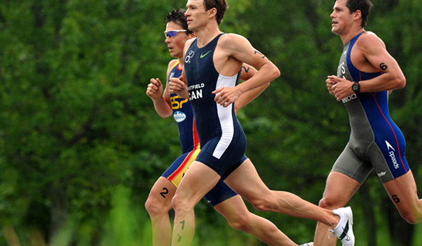 Group of athlete runners running as part of a marathon race